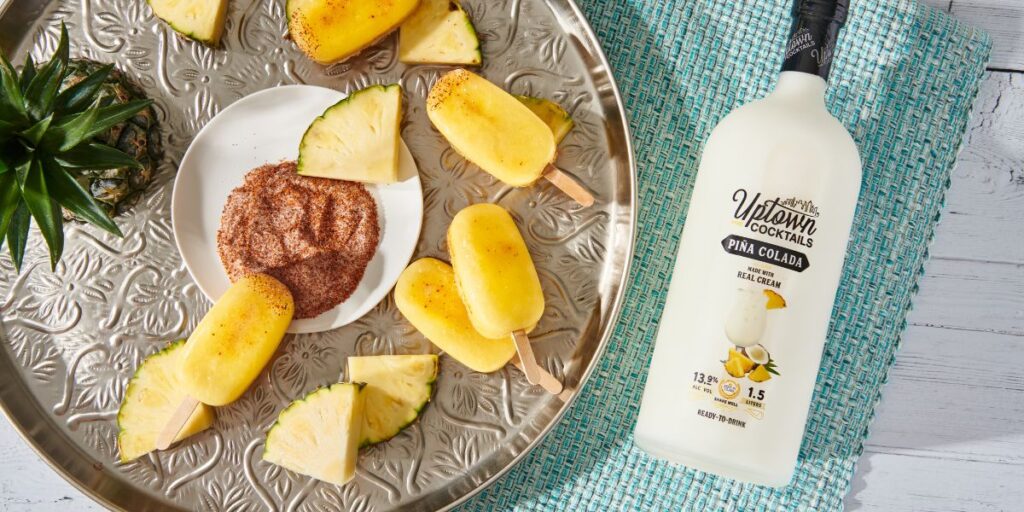 Pineapple Popsicles with Uptown Cocktail Pina Colada